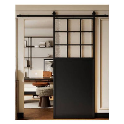 Customized Affordable Steel Sliding Glass Barn Door