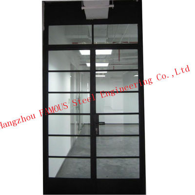 Black Steel Frame Grill Toughened Glass Windows Doors Vintage Style